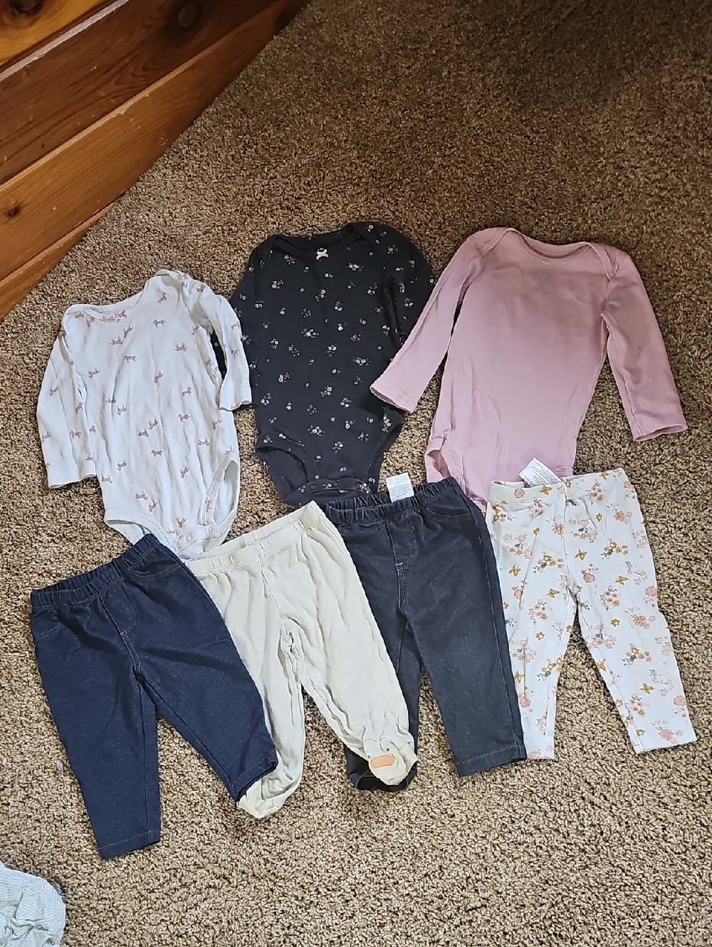 Baby Girls Mixed Outfit Set - Pink, White, Navy, Gray